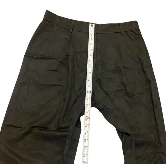 The Reset R Label Slouchy Trouser Pants Womens Large Cropped Black Lyocell - Picture 7 of 10